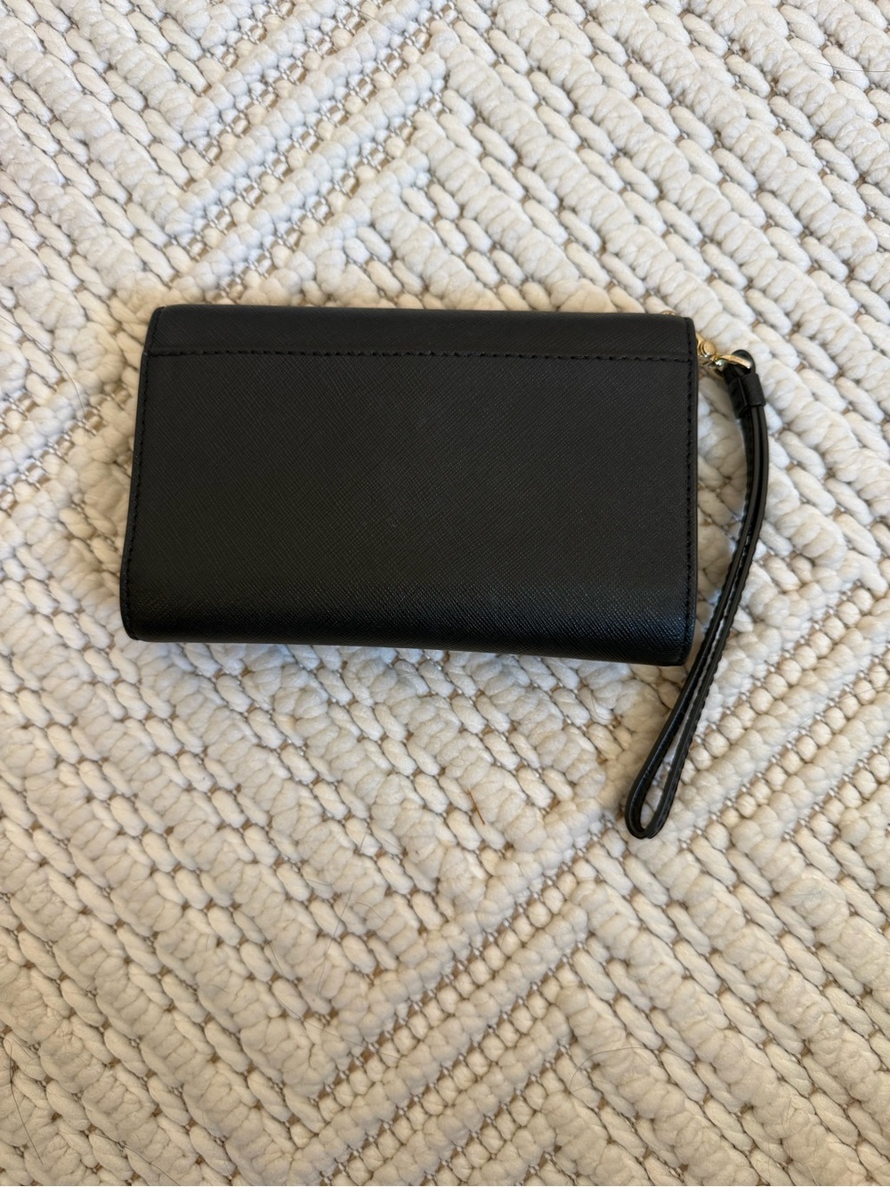 henri bendel Black Leather Wristlet Clutch with Gold Plaque - Picture 4 of 4